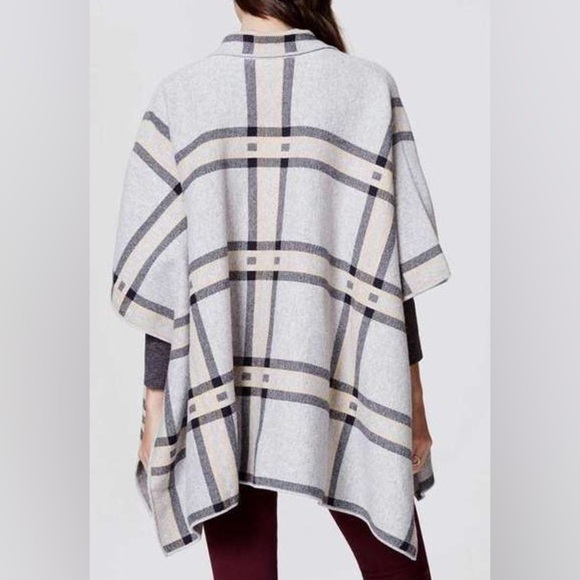 Ann Taylor Loft Plaid Cape Coat - Picture 2 of 10